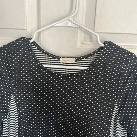 Occasionally Made grey and white polka dot and striped dress size medium - Picture 3 of 4
